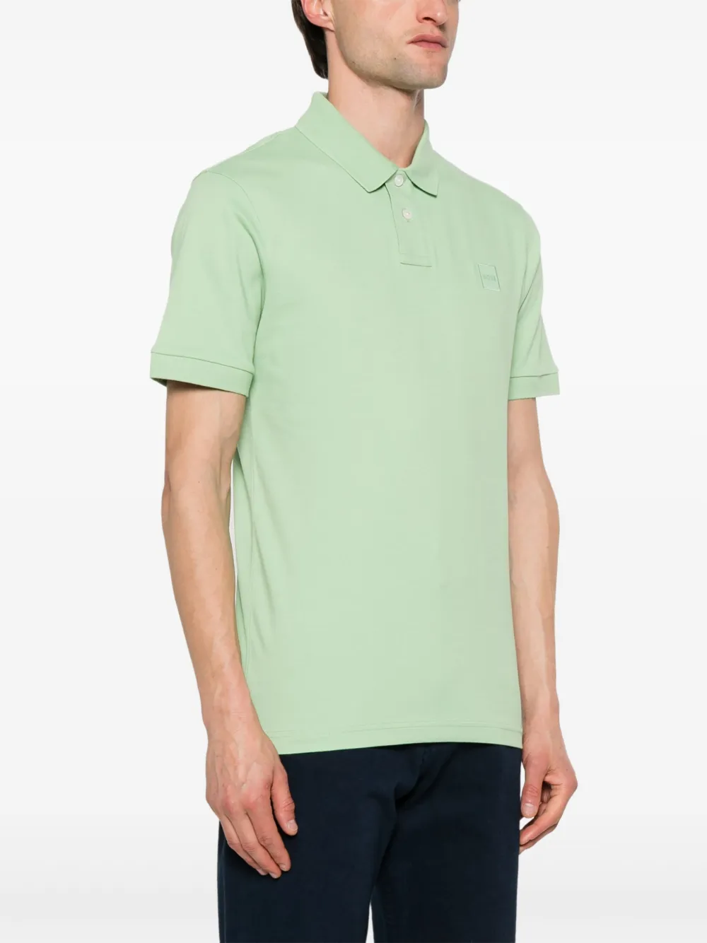 Shop Hugo Boss Appliqué-logo Polo Shirt In Green