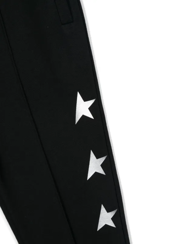 キッズ用ボトムス Golden Goose PANTS (GYP01570P001230 35548) Golden Goose Kids star-print seam-detail Track Pants | Black