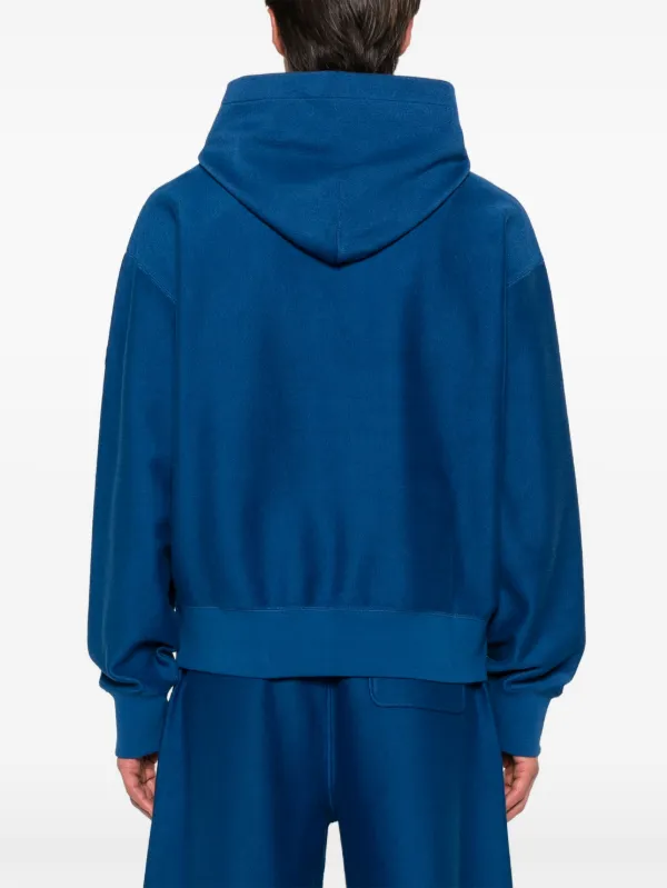 【MONCLER】EMBOSSED LOGO HOODIE パーカー ロゴ Moncler logo-embossed terry-cloth Hoodie | Blue | FARFETCH