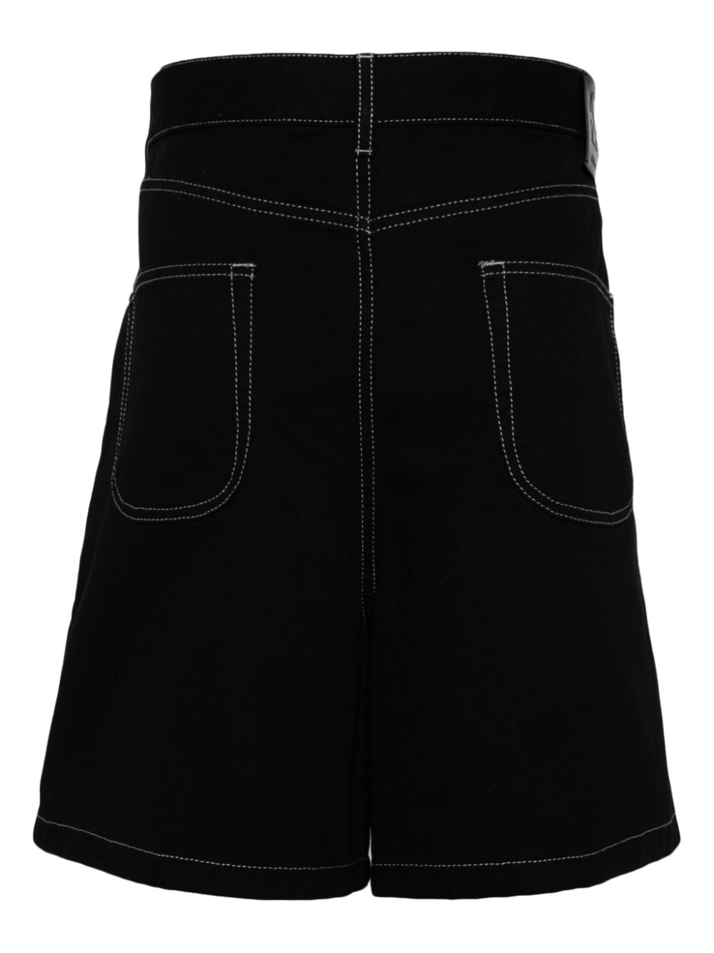 Off-White logo-appliqué denim shorts - Zwart