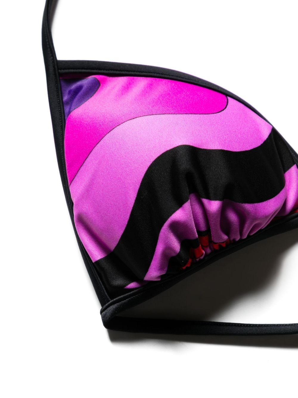 Shop Pucci Marmo-print Triangle Bikini Top In Purple