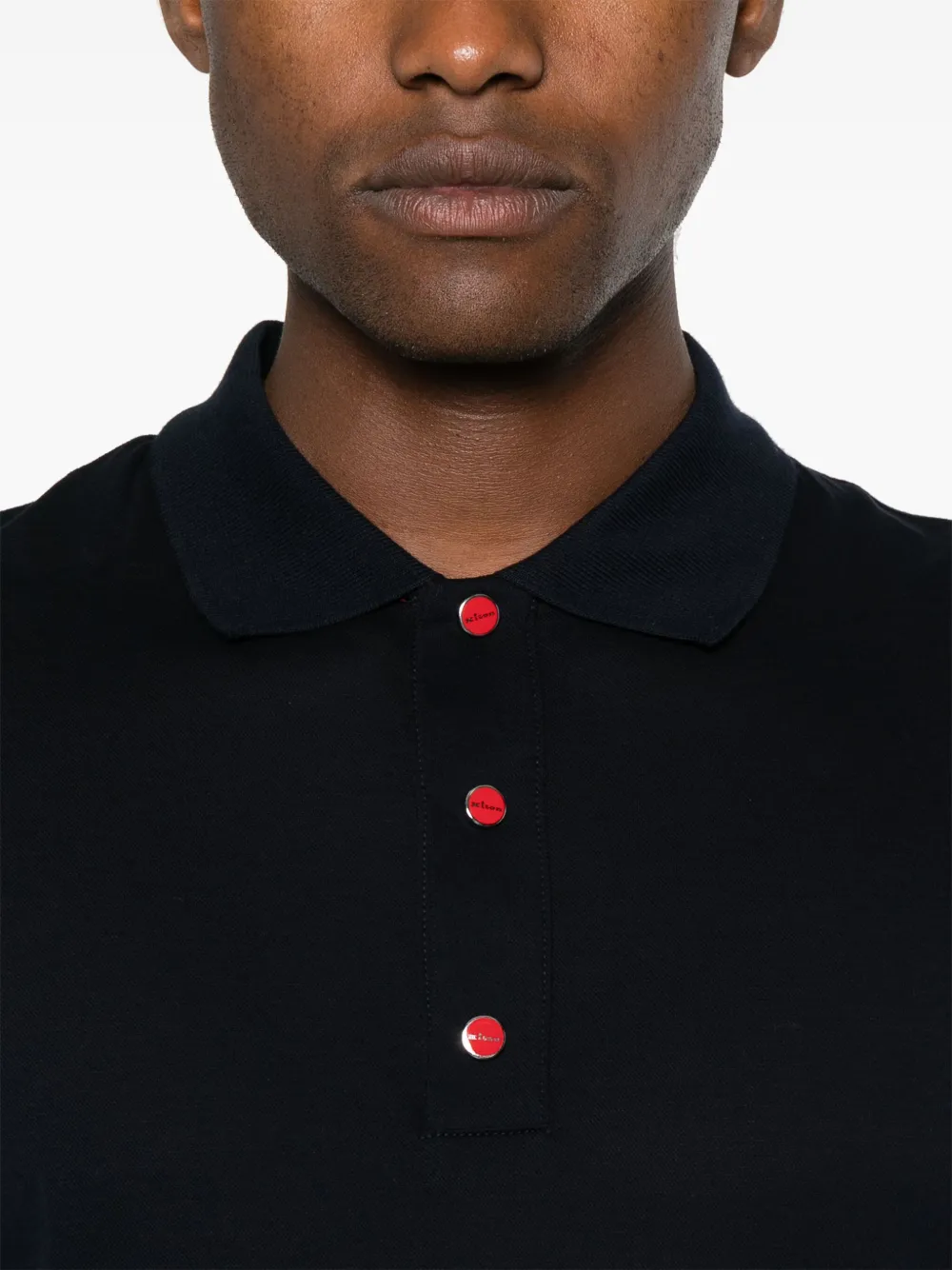 Kiton Piqué poloshirt Blauw