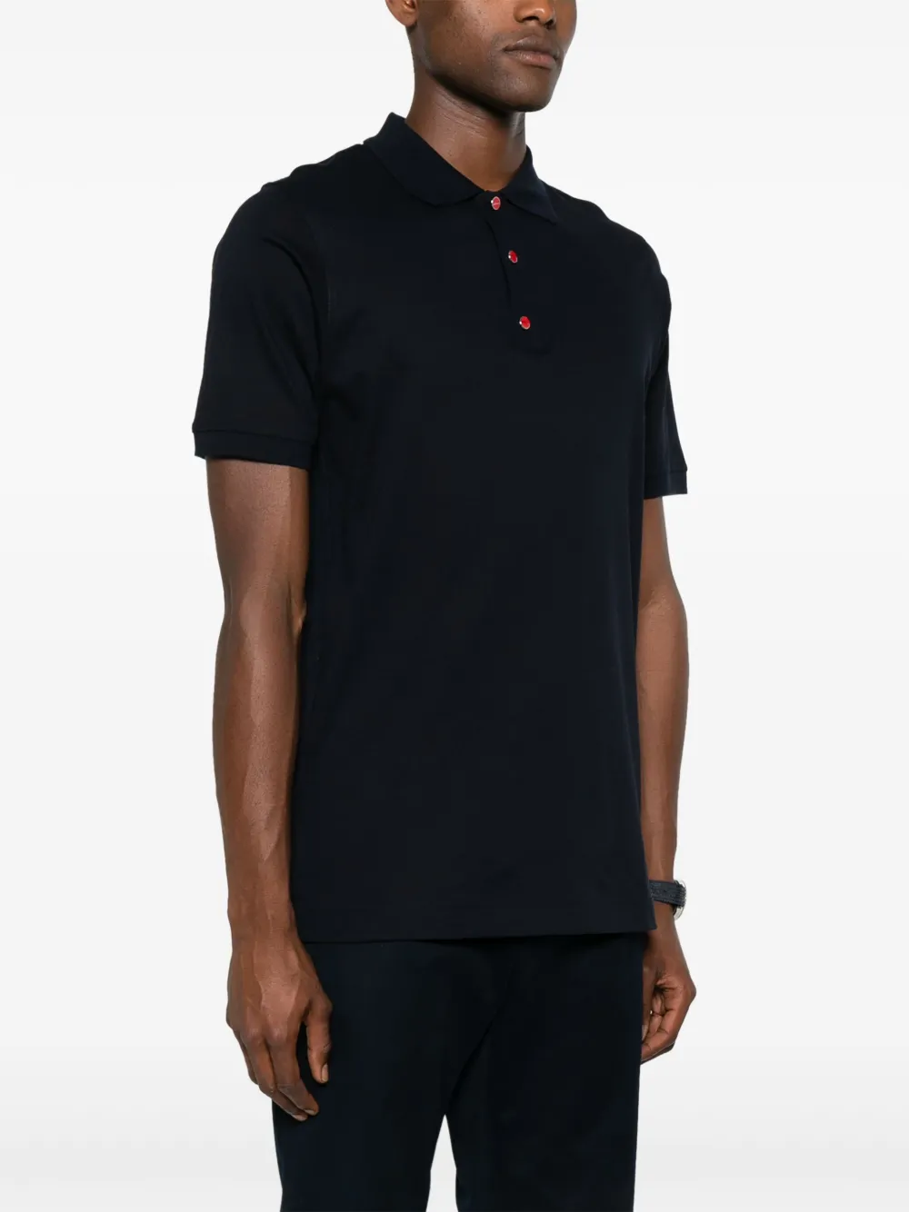 Kiton Piqué poloshirt Blauw