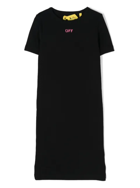 Off-White Kids logo-print midi dress