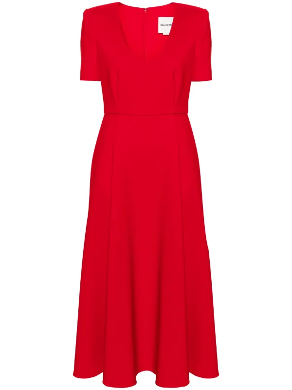 open lace back dress Strapless Red Crepe Dress – Gemy Maalouf main image 0