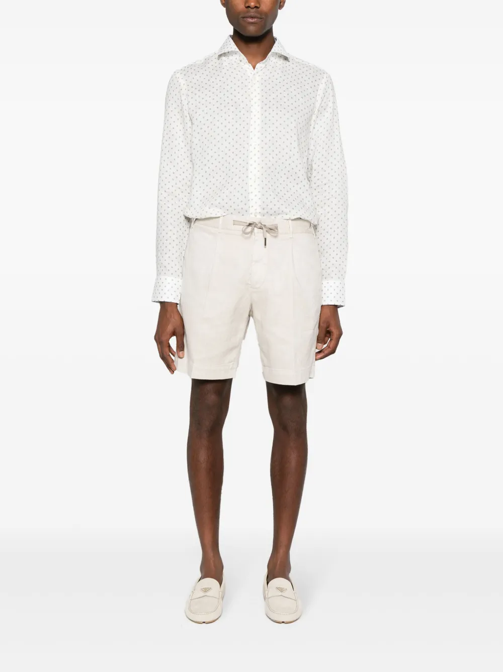 Dell'oglio Geplooide bermuda shorts - Beige