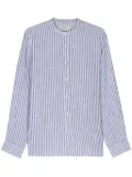 Officine Generale striped linen blend shirt - Blue