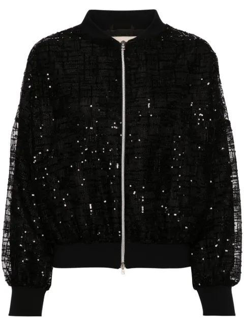 Herno sequin-embellished bomber jacket