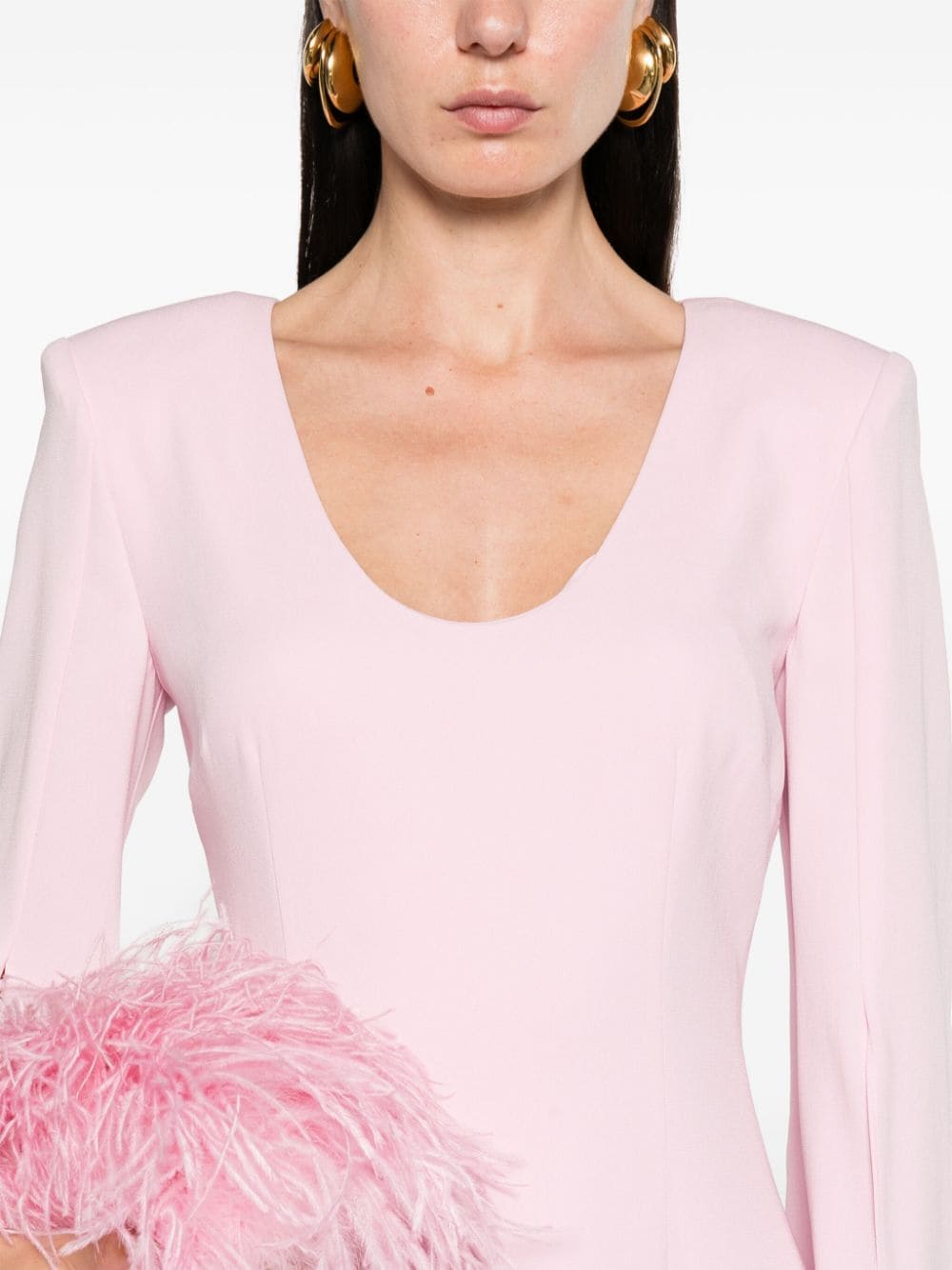 Shop Roland Mouret Scoop-neck Cady Minidress In Pink