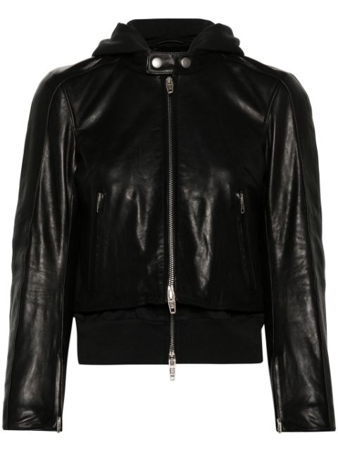 Balenciaga layered-detail leather jacket 