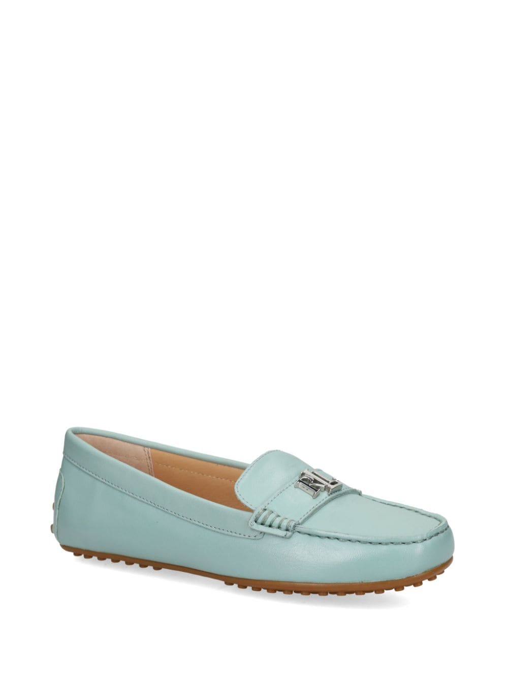 Shop Lauren Ralph Lauren Barnsbury Leather Driving Shoes In Blue