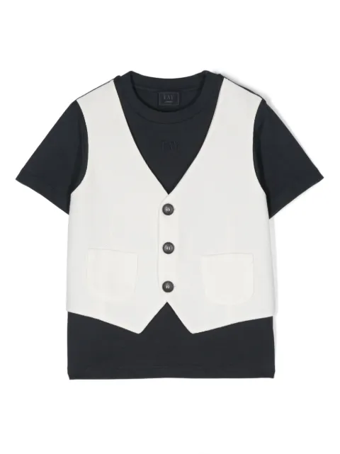 Fay Kids layered cotton T-shirt