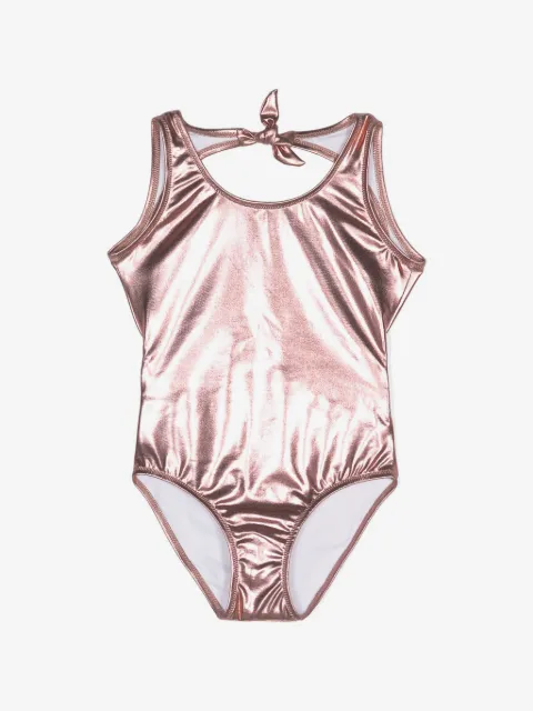 Andorine metallic-finish open-back swimsuit