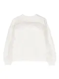 Andorine feather-detail organic cotton sweatshirt - White