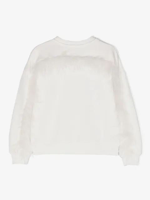 Andorine feather-detail organic cotton sweatshirt