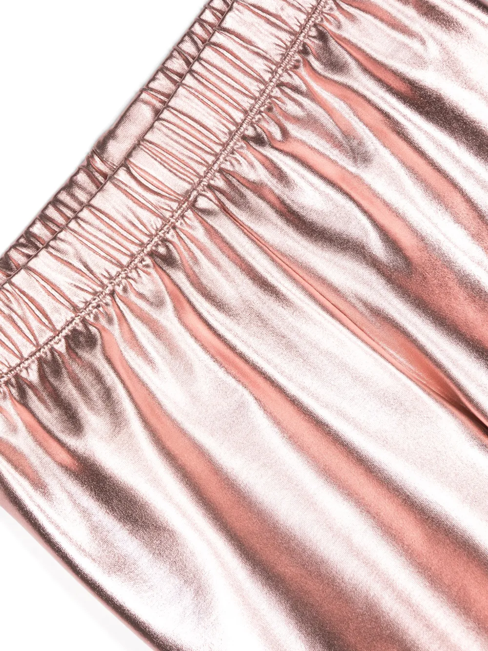 Shop Andorine Metallic-finish Biker Shorts In Pink