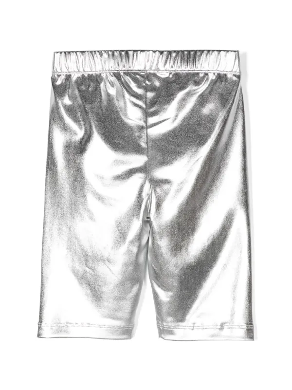 Black metallic biker shorts online
