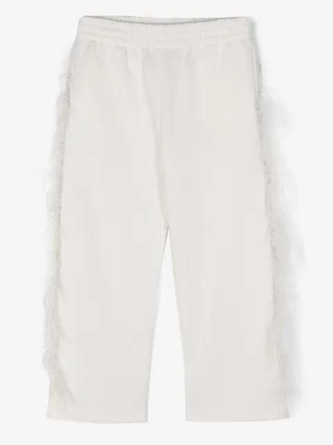 Andorine feather-detailing organic cotton trousers