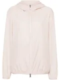 Moncler logo-patch hooded windbreaker jacket - Pink