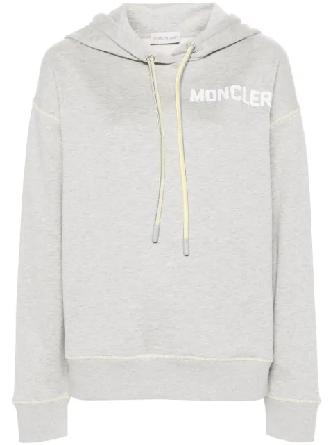 Moncler logo-embroidered cotton hoodie