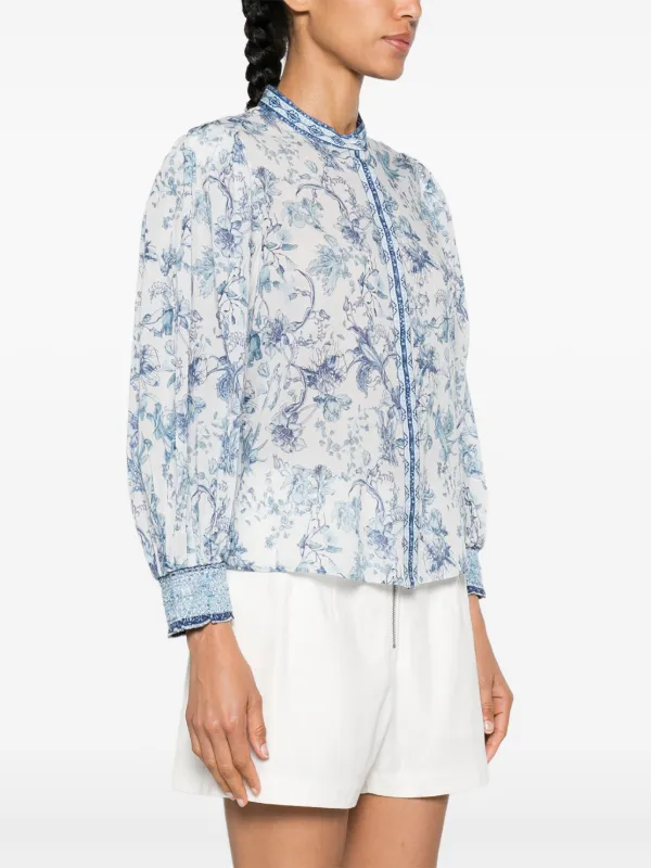 NWT! Alice + Olivia offers Women's April Embroidered Floral Blouse In Santa Monica XL