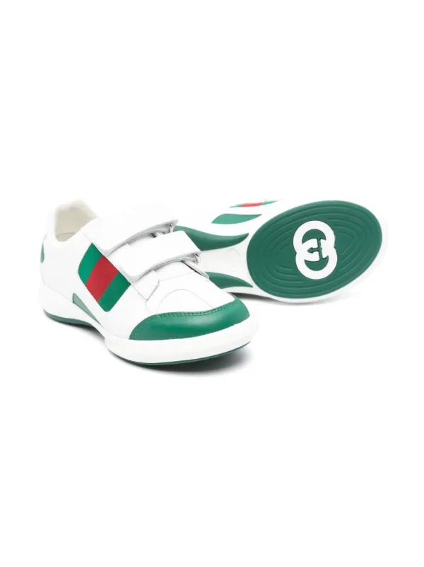 Gucci Kids Ace touch strap Sneakers White FARFETCH IN