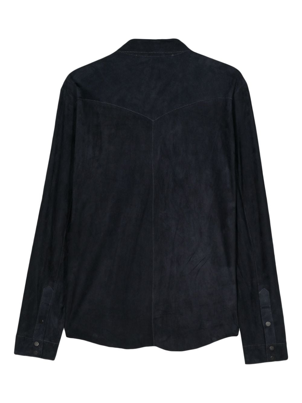 Shop Salvatore Santoro Suede Leather Shirt Jacket In Blue