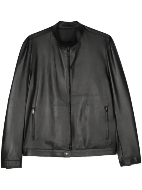 Salvatore Santoro veste en cuir à fermeture zippée