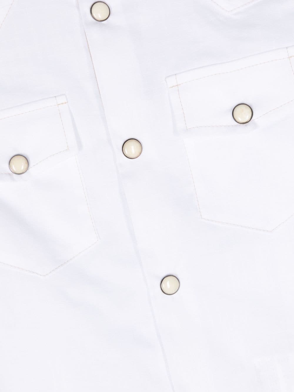 Shop Eleventy Appliqué-logo Cotton Shirt In White