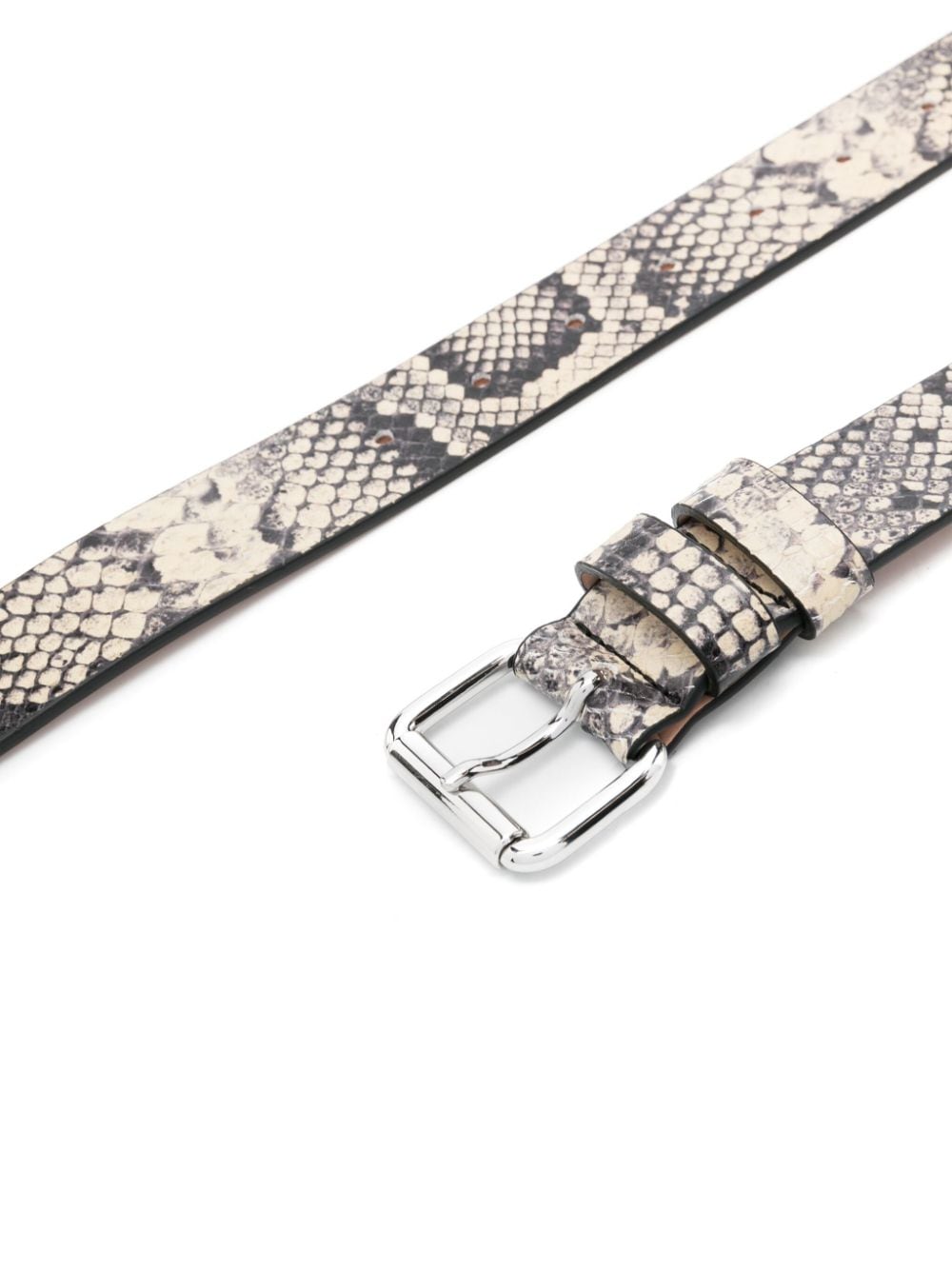 Shop Sportmax Snakeskin-effect Leather Belt In Neutrals