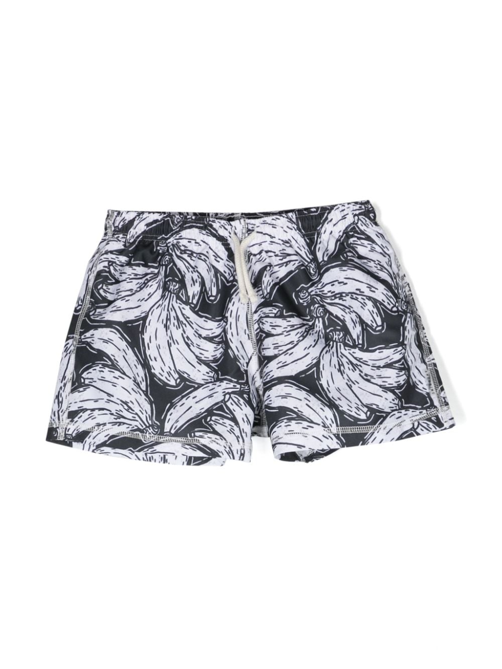 Andorine banana-print drawstring swim shorts Zwart