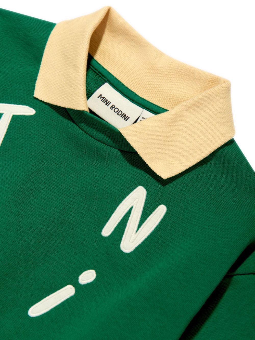 Shop Mini Rodini Letter-appliqué Cotton Polo Dress In Green