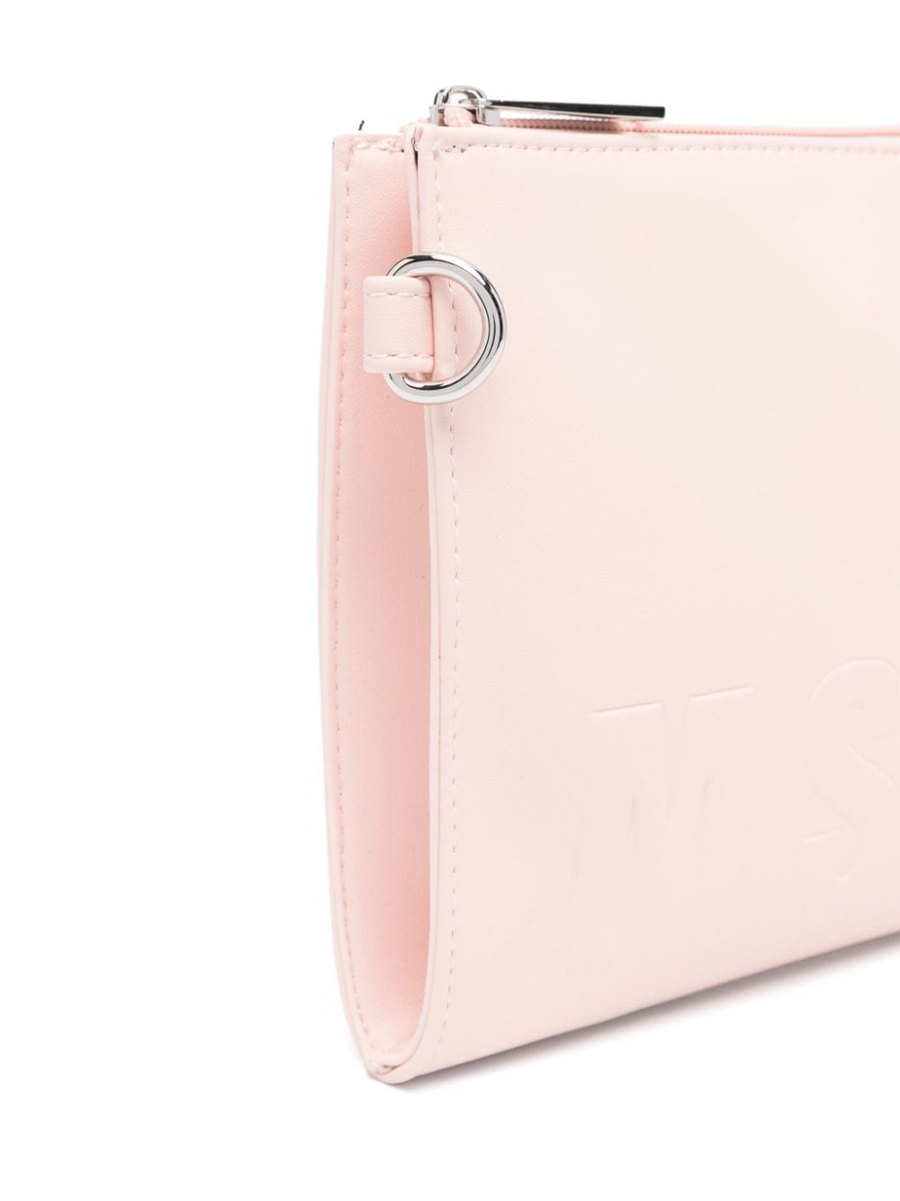 Shop Msgm Logo-embossed Shoulder Bag In Pink