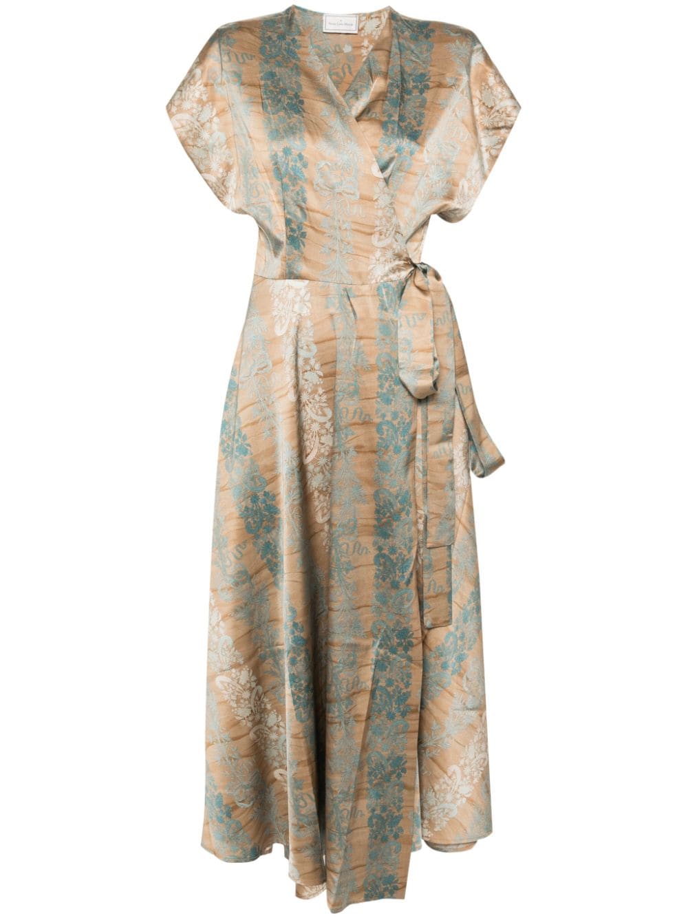 floral silk wrap dress