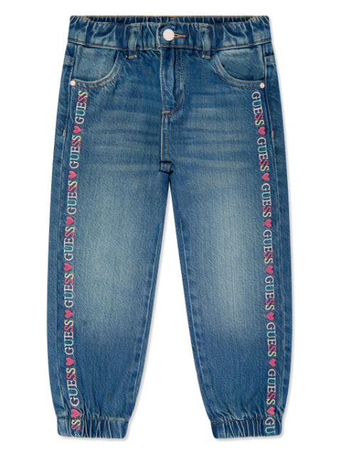 guess kids jeans tapered con logo bordado