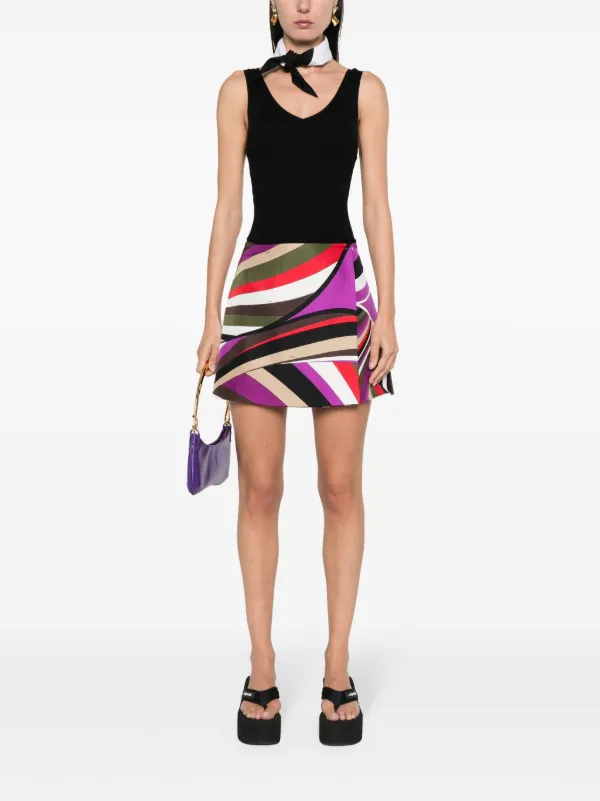 PUCCI Iride-print Silk Mini Skirt | Purple | FARFETCH