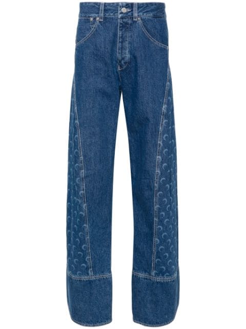 Marine Serre mid-rise straight-leg jeans