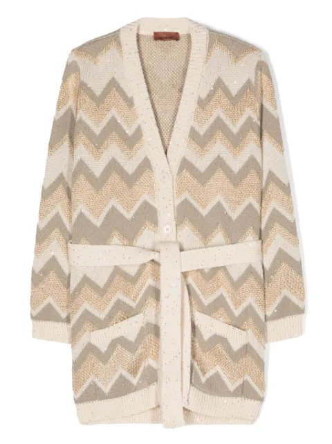 Missoni Kids cárdigan tejido en zigzag