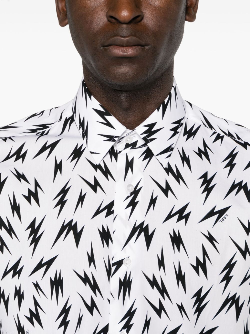 Karl Lagerfeld Popeline overhemd met print Wit