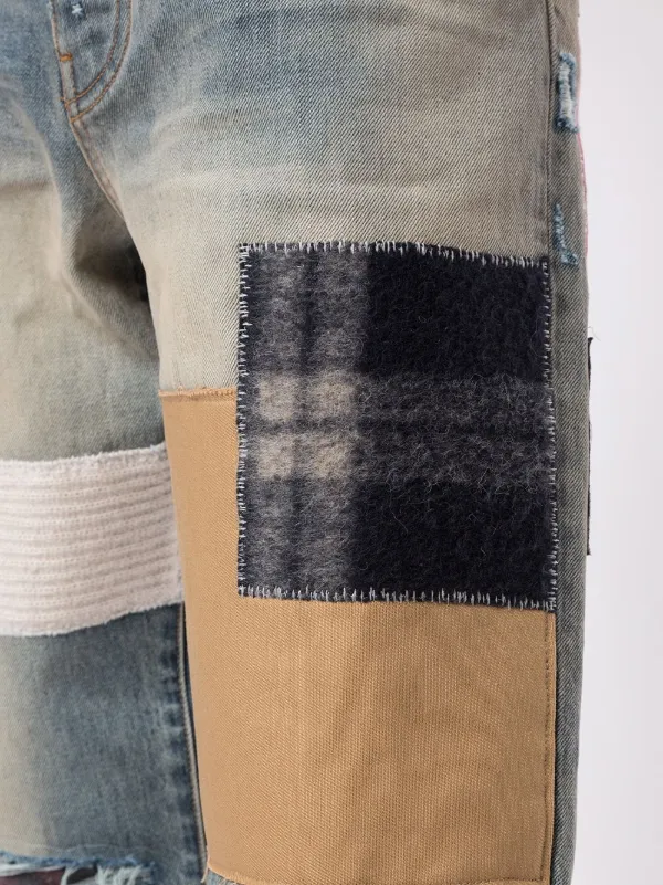 AMIRI Patchwork straight-leg Jeans | Blue | FARFETCH