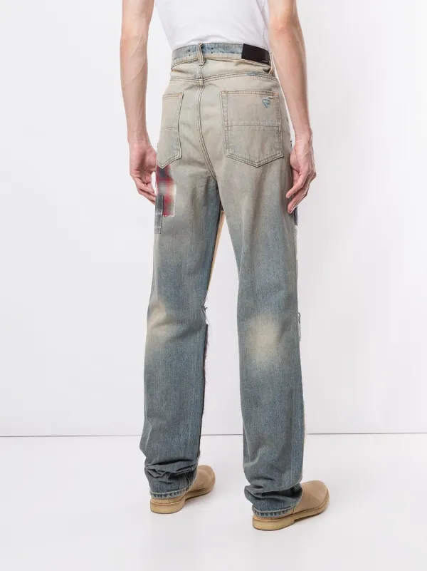AMIRI Patchwork straight-leg Jeans | Blue | FARFETCH
