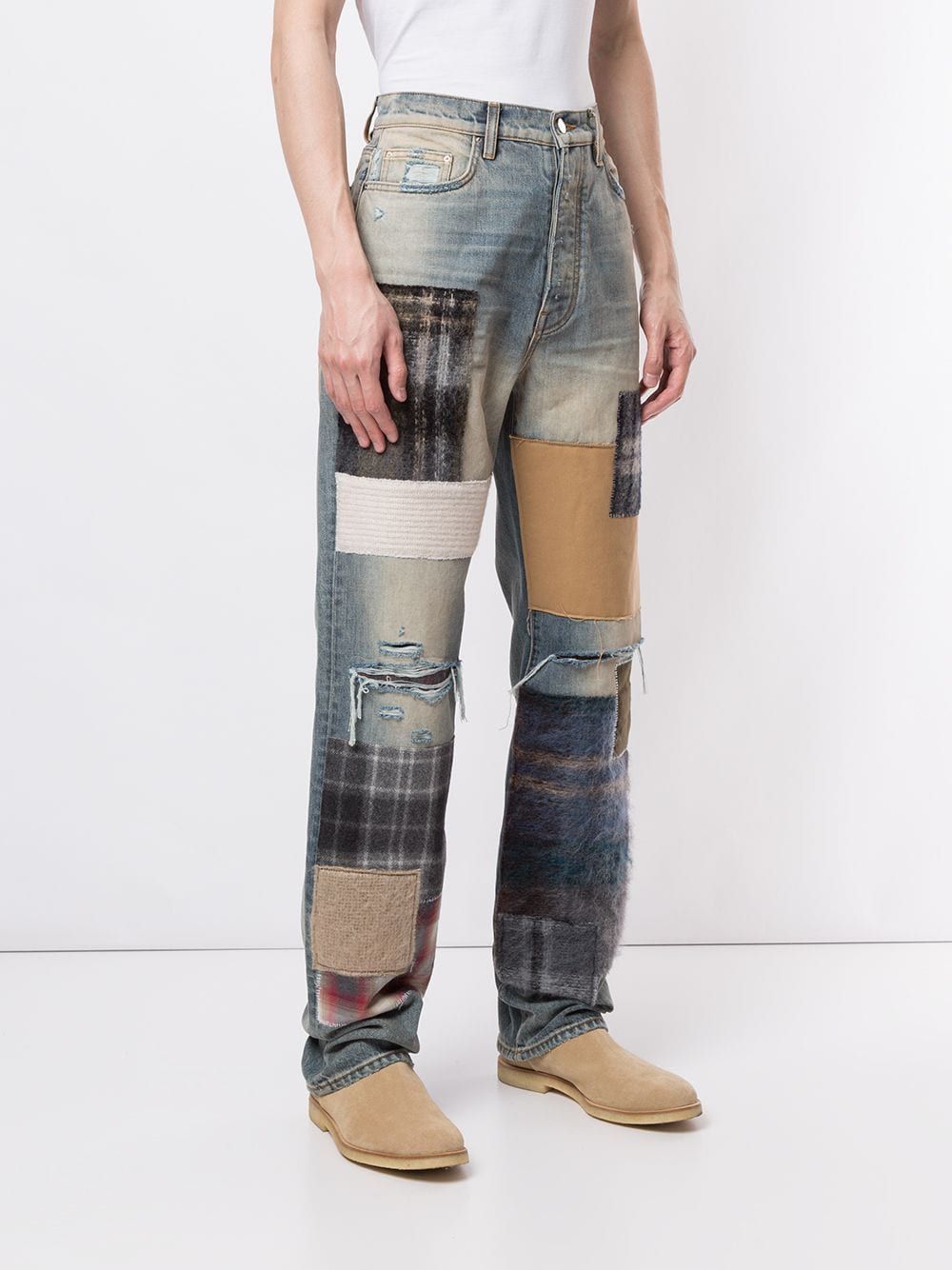 Marni patchwork straight-leg jeans Men