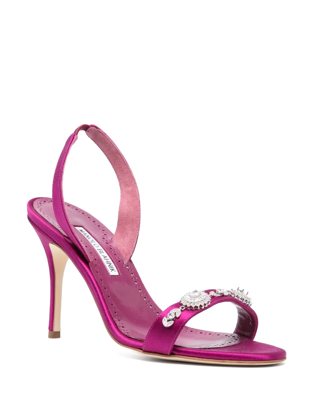 Manolo Blahnik 90mm Lamisan slingback sandals - Roze
