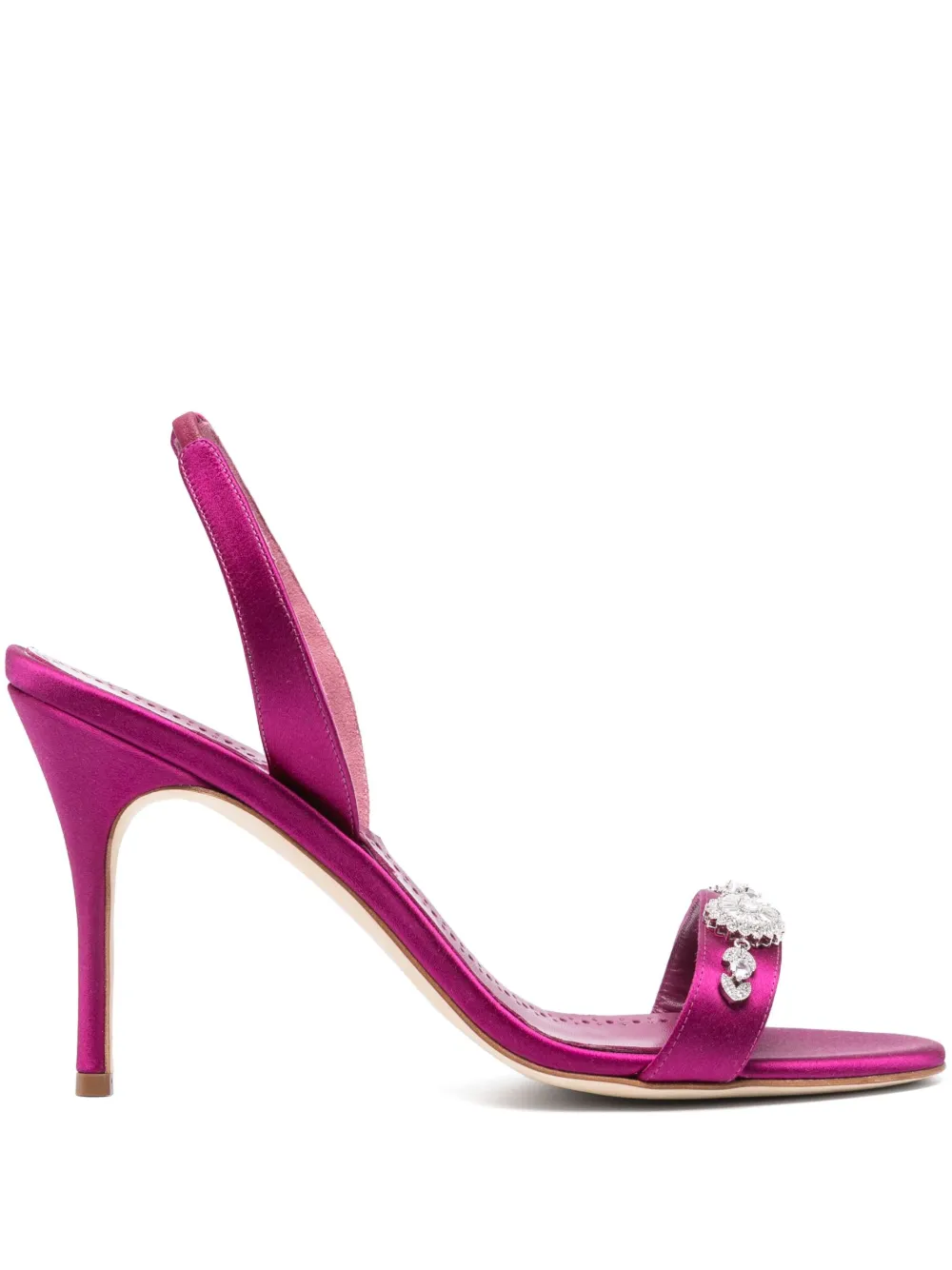 Manolo Blahnik 90mm Lamisan slingback sandals Pink