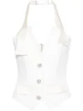 Seen Users After Hours Tuxedo Corset blouse - White