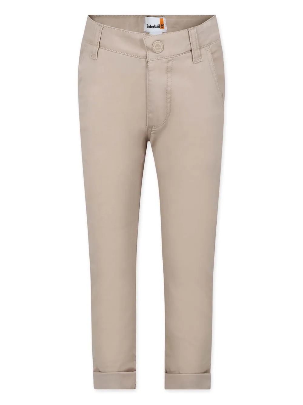 Timberland Kids Skinny broek met omslag Beige