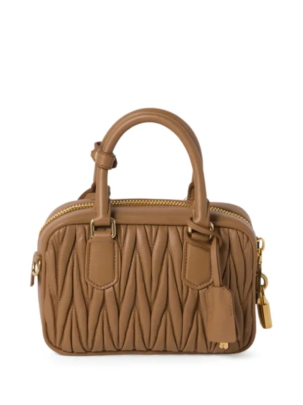 ☆大人気ライン☆ miu miu ARCADIE MATELASSE LEATHER HANDBAG Miu Miu Arcadie Matelassé Leather Tote Bag | Brown | FARFETCH