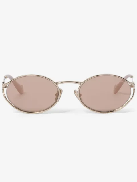 Miu Miu Eyewear Logo oval-frame sunglasses