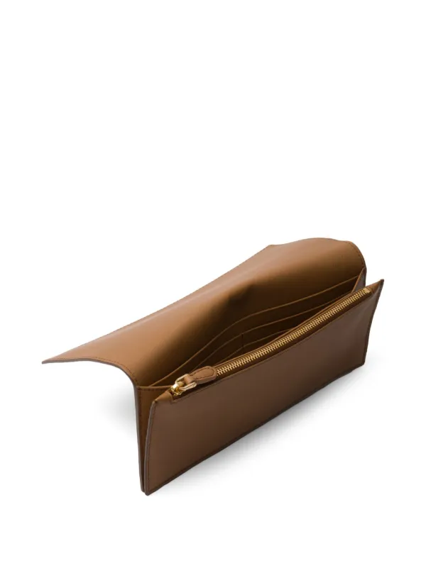 Prada Leather Envelope Wallet Brown FARFETCH UK
