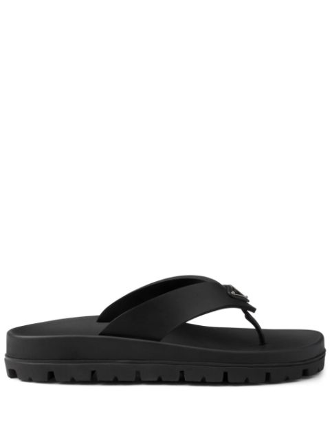 Prada triangle-logo flip flops